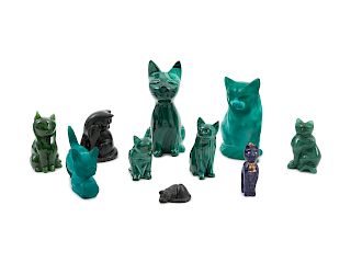 A Collection of Hardstone Felines
Height of tallest 6 1/2 inches.