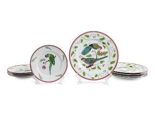 A Lynn Chase Porcelain Partial Dinner Service
20TH CENTURY
in the Parrots of Paradise pattern, comprising 11 dinner plates and 16 salad plates.
Diamet