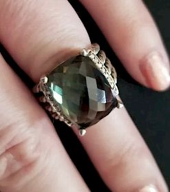 David Yurman Wheaton Prasiolite Diamond Ring Sz 6