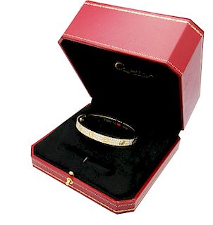 Cartier LOVE DIAMOND PAVED YELLOW GOLD BRACELET