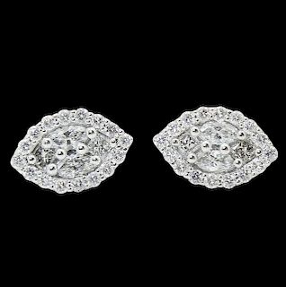 18k White Gold & Apx 2.00 TCW VS-SI G-H Diamond Cluster