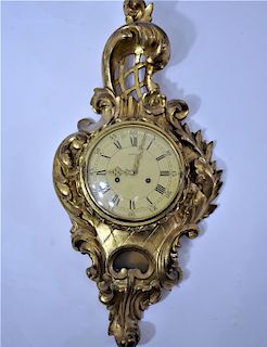 19th C French Louis XV Wall Clock