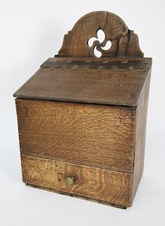 18th Century English Oak Salt Box