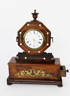 Robert Jobe - London - Rosewood Mantel Clock, 19th Century