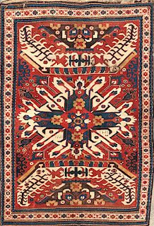 Antique Hand Woven Persian Kazak Wool Carpet