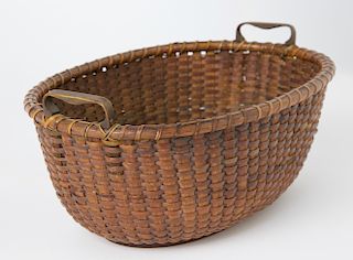 19th Century Nantucket Miniature Oval Basket