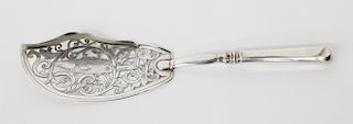 Russian Silver (84) Engraved and Pierced Fish Server
