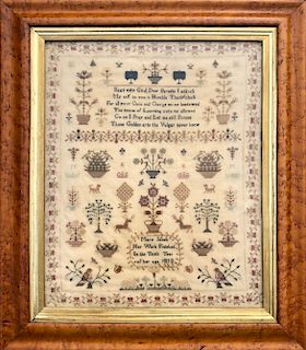 Early 19th Century Sampler Wrought by Mary Jones "Her work finished in the 10th year of her age, 1810"