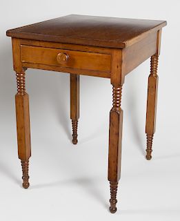 19th Century American Sheraton Cherry One Drawer Work Stand