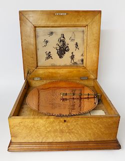 Regina Music Box in Vibrant Bird's Eye Maple Box, circa 1889