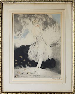 Louis Icart (French 1888-1950) Drypoint Etching "Forbidden Fruit" #76