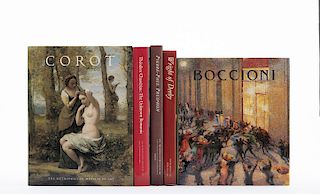 Libros sobre Théodore Chassériau, Corot, Wright of Derby, Pierre-Paul Prud'Hon y Umberto Boccioni... Piezas: 5.