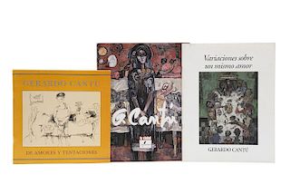 Libros sobre Gerardo Cantú, Gerardo Cantú: De Amores y Tentaciones / G. Cantú. Firmado por el artista... Piezas: 3.