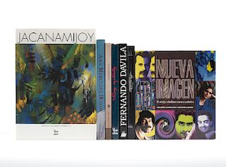 Libros sobre Pintores Colombianos. Ana María Escallon, Edward Sullivan, Camilo Calderón, Eduardo Serrano, Fernando Quiroz... Piezas: 7.