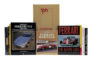 Libros sobre Ferrari, Salute to Ferrari / Ferrari: The Racing Cars / Dino: The Little Ferrari / Legendary 250... Piezas: 10.