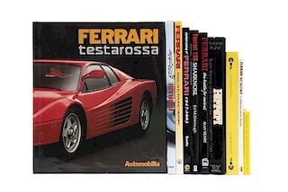 Libros sobre Ferrari. Raid Ferrari d'Epoca / Ferrari 360 Spider / Ferrari Testarossa / Ferrari the Battle for Revival... Piezas: 10.