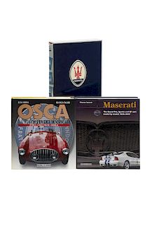 Libros sobre Maserati. La Rivincita dei Maserati / Maserati a Complete History from 1926 to the Present... Piezas: 3.