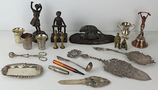 SILVER. Assorted Grouping of Objets D'Art.