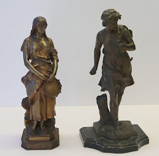 Moreau & Marioton Signed Bronze Sculptures.