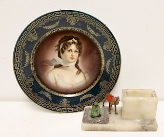 Royal Vienna Portrait Plate Together With A