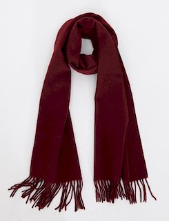 Hermes Paris burgundy cashmere scarf