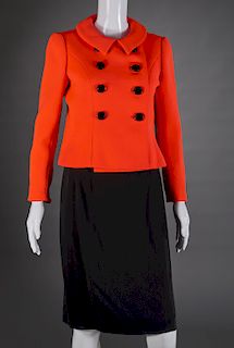 Vintage Norman Norell tomato red crop jacket