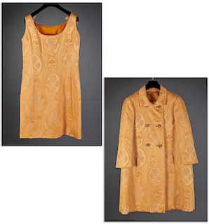 Ben Zuckerman yellow dress & coat ensemble