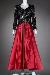 Arnold Scaasi satin and sequin ball gown