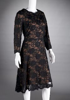 Arnold Scaasi black lace evening dress
