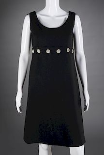 Norman Norell cocktail dress with jeweled buttons