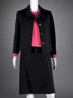 Norman Norell black & pink jacket dress