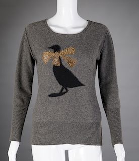 Sonia Rykiel gray cashmere embellished sweater