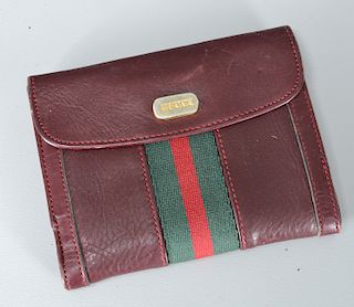 Vintage Gucci burgundy leather wallet