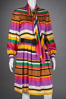 Norman Norell stripe silk dress