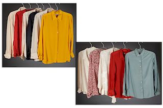 Group of ladies Charvet silk blouses