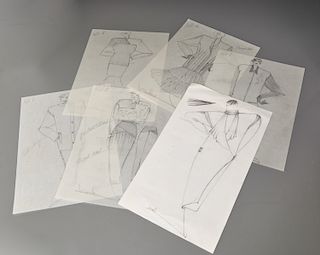 Group of original Hiroki Nakamura fashion drawings