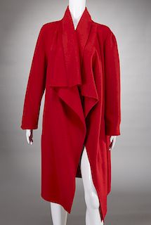 Donna Karan red cashmere coat