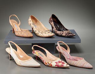 Group of ladies designer shoes, Blahnik, Choo