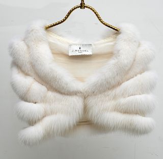 J Mendel white fur crop jacket
