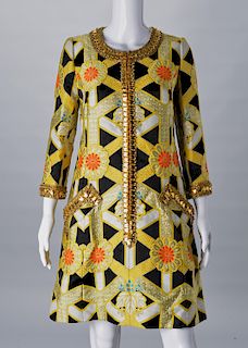 Vintage Hanae Mori brocade embellished dress