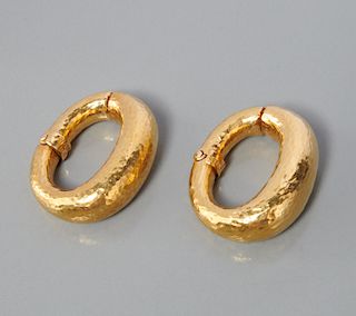 David Webb 18k gold clip earrings