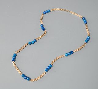 14k gold and bead necklace