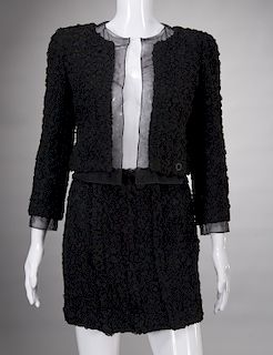 Chanel black evening wear skirt suit