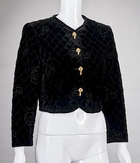Ungaro Paris crop black velvet jacket