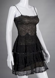 Chanel black lace tank dress