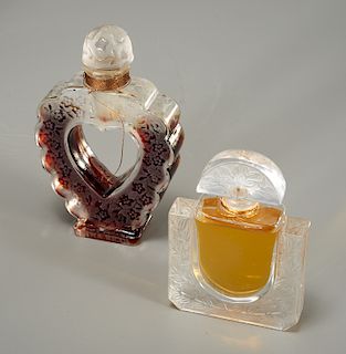 (2) Lalique France perfume bottles