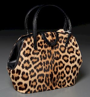 Frame leopard fur hand bag