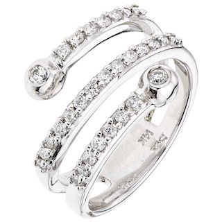 A diamond 14 white gold ring.