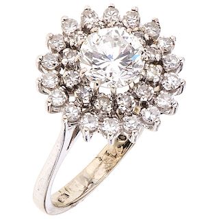 A diamond 14K white gold ring. 