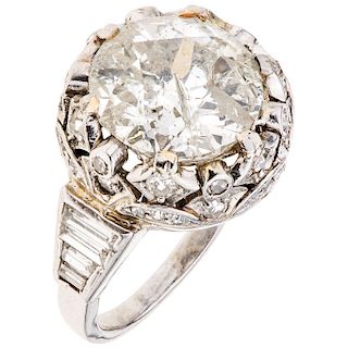 A diamond platinum ring. 